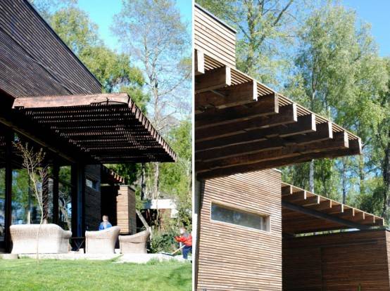 Современный дизайн деревянного дома по проекту М+М2
