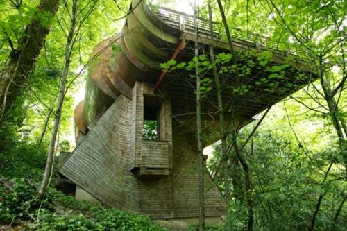 Лесной дом из натуральных материалов по проекту Robert Harvey Oshatz Architects