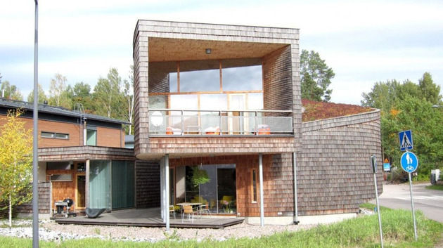 красивый спиральный дом по проекту Olavi Koponen
